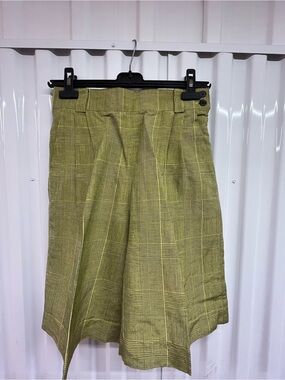 Mondi Yellow Black Plaid Bermuda Shorts